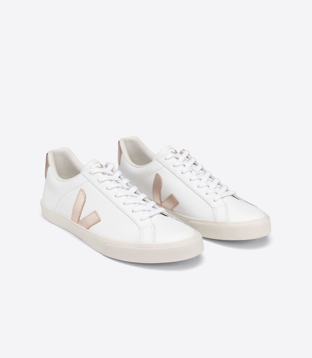 Tenis Veja Mujer - Esplar Cuero - Blancos - 083AXEVPW